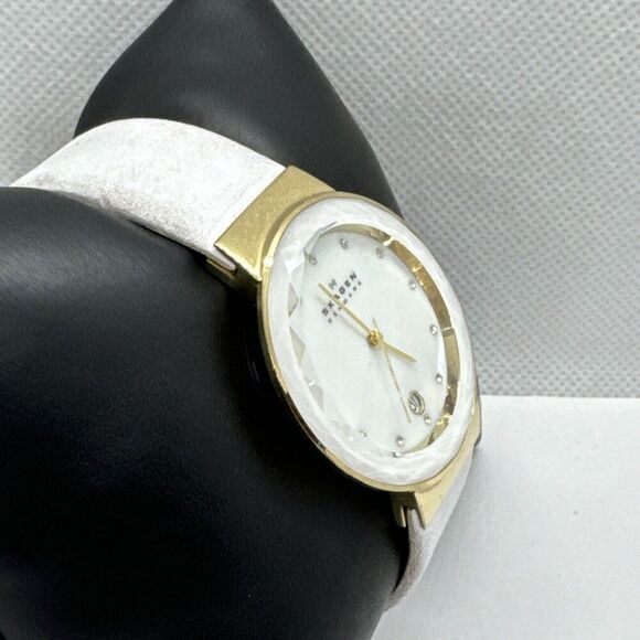 Skagen SKW2033 Women\'s White Leather Mother of Pearl Dial Quartz Watch JNA550 main image 4
